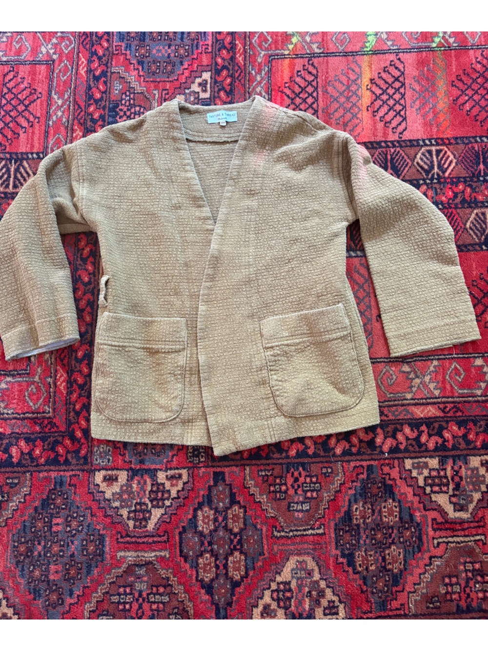 Madewell Olive Textured Open Cardigan/Kimono/Blazer